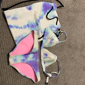 Triangl two piece bikini with beach bag